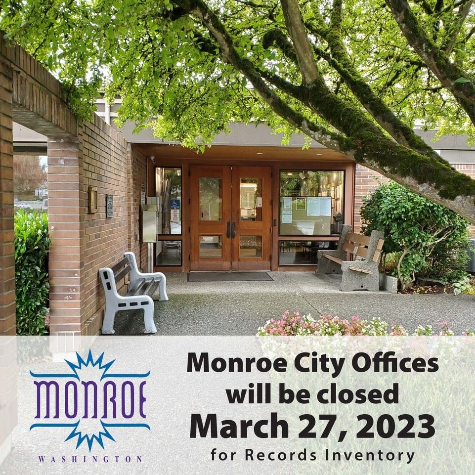 City Offices Closed March 27 for records inventory
