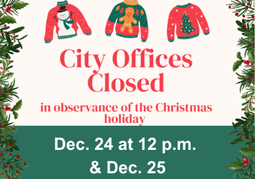 City Office Christmas Closure graphic