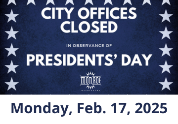 Presidents' Day closure graphic