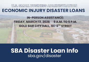 Small Business Administration Loan Event News Flash Graphic